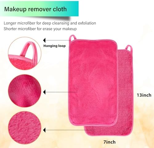 Nugilla Makeup Remover Cloth, 5 Packs Reusable Microfiber Makeup Remover Towels, Face Towel for Women - Image 4