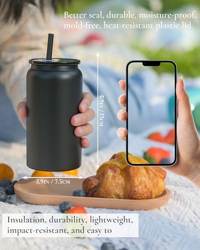 16 oz Tumbler, Insulated Tumbler with Straw, Iced Coffee Tumbler - Image 2