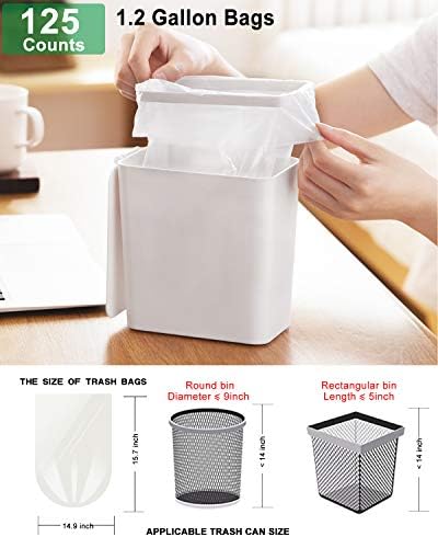 AYOTEE 1.2 Gallon Compostable Trash Bags, Strong Small Trash Bags 125 Count - Image 4