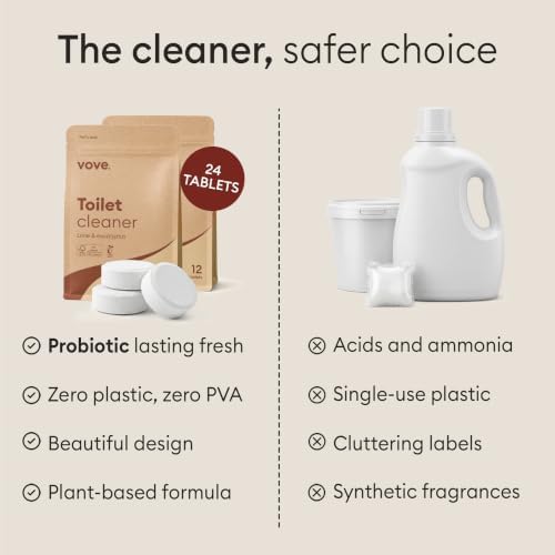 Vove Probiotic Toilet Bowl Cleaner Tablets, 24 Count, Lime Eucalyptus - Image 6