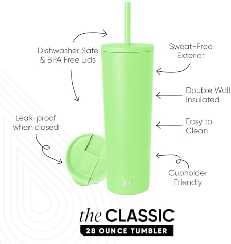 Simple Modern Iced Coffee Tumbler, Insulated | 28oz | Green - Image 2
