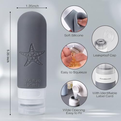 18 Pack Travel Bottles for Toiletries, Leak Proof, TSA Approved 3oz - Image 6