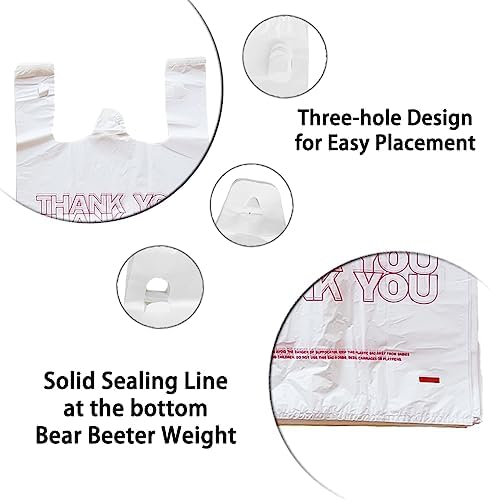 TashiBox Thank You Plastic Bags/T-shirt Bags, 350 Count - Image 4