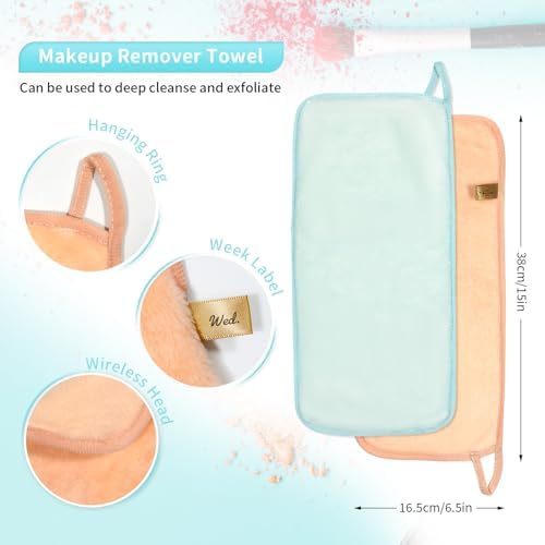 my novel things Makeup Remover Cloth 7-Day Set 15"x6.5" Reusable Washcloths - Image 2