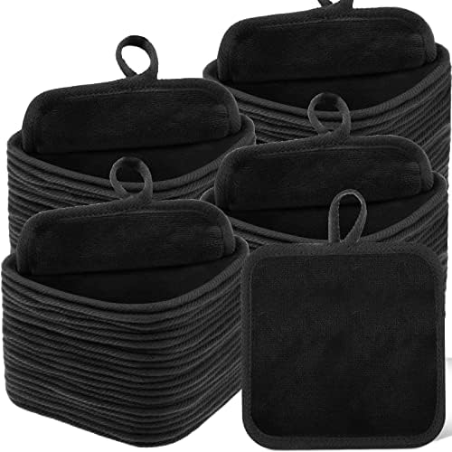 32 Pcs Makeup Remover Pads 5 x 5 Inch Soft Reusable Cloths, Black by Moukeren