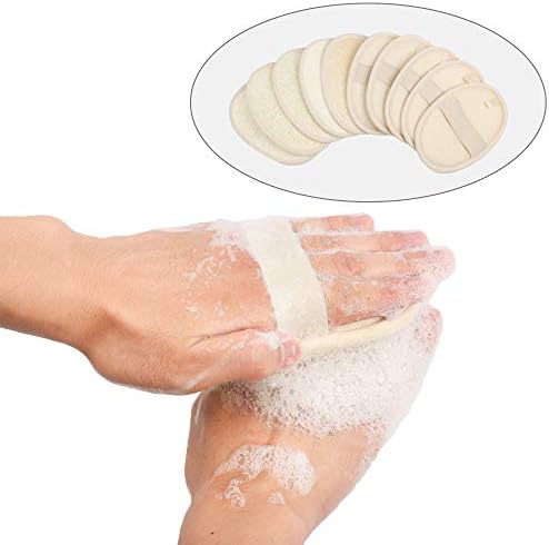 10-Pack Exfoliating Loofah Sponge Pads - Natural Luffa & Terry Cloth, Body Scrubbers for Shower & Bath Mooerca 1 - Image 4