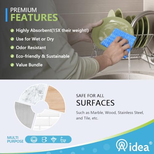 AIDEA Cleaning Wipes, Multi-Purpose Towel Reusable Cleaning Cloths 40Ct(1 Pack), Domestic Wipes, Dish Cloths(12''x24'') - Image 2