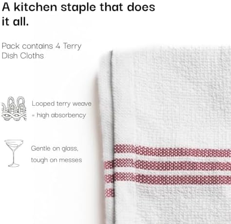 20Pc Kitchen Towels and Dishcloths Sets, Kitchen Essentials For Home- Pink - Image 5