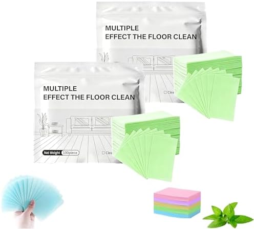 Floor Cleaning Tablets Multi-surface Cleaner, 100-Piece Floor Cleaning Solution Tablets, Water-Soluble Floorcleaning Sheets for Hardwood Laminate Tile & Rv Walls Deodorization (2Green) by Unknown