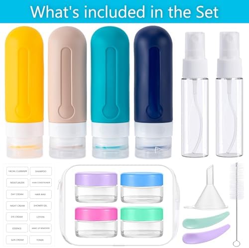 MODENGKONGJIAN 16 Pack Travel Bottles for Toiletries,TSA Approved Silicone Squeezable Travel Shampoo Bottles, 3oz Leak Proof Refillable Toiletry Cosmetic Containers (16PCS/Blue) - Image 2