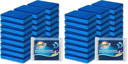 Scrubit Non-Scratch Cleaning Scrub Sponges- Scrubbing Dish Sponge Ideal for Washing Kitchen,Dishes, Bathroom &More – Dishwashing Sponge Along with A Thought Scrubber – 24 sponges (Pack of 2) by SCRUBIT