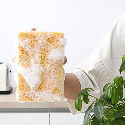 Natural Kitchen Sponges, 2" Thick Heavy Duty Scrub Sponge, 2 Pack - Image 3