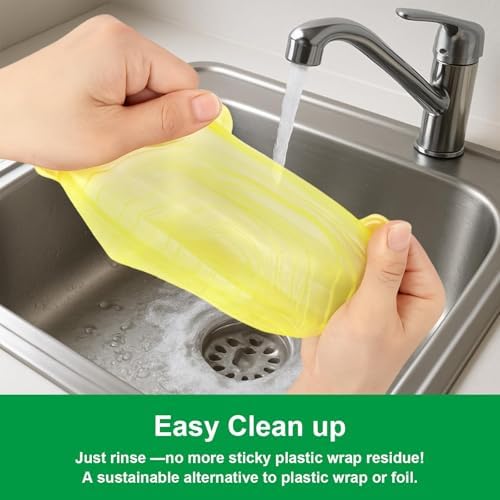 Silicone Stretch Lids – 6 Pack Reusable Food Covers,Flexible Silicone for Bowls, Containers, Fruits – Airtight & Leakproof Seal for Kitchen Storage(yellow) - Image 6