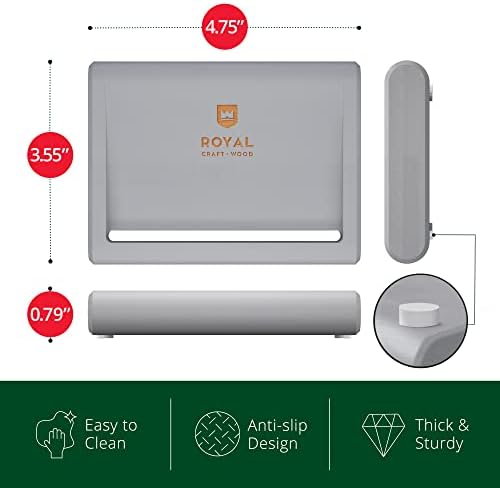 ROYAL CRAFT WOOD Bamboo Soap Dish - Self Draining Soap Holder for Bathroom, Shower, Kitchen Sink | Natural Non-Toxic Soap Tray (Gray) - 1 Pcs - Image 2