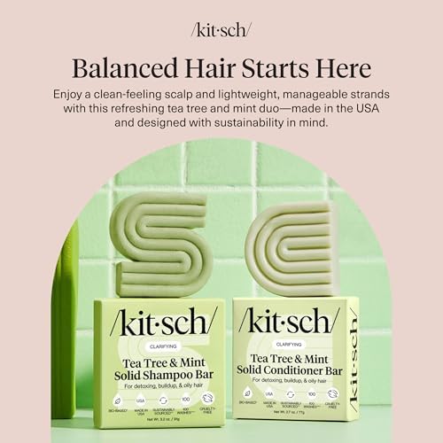 Kitsch Tea Tree Shampoo and Conditioner Set – Made in USA, 2 pcs - Image 4