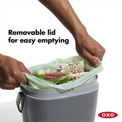 OXO Good Grips Easy-Clean Compost Bin, Charcoal, 1.75 Gal/6.62 L - Image 6