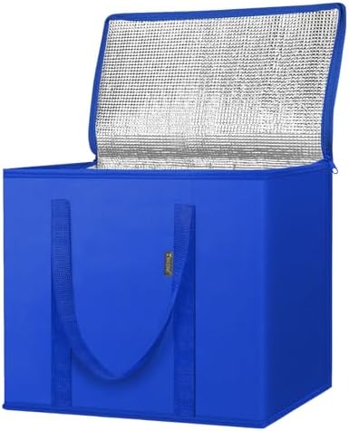 BALEINE Insulated Reusable Grocery Bags with Zippered Top, Large Cooler Bag by BALEINE