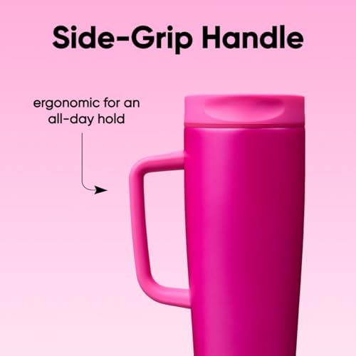 Owala SmoothSip Slider Stainless Steel Insulated Travel Mug with Handle, 100% Leak Proof, For Hot and Cold Drinks, Travel Friendly with Sliding Lock Lid, 24 oz, BPA Free, Leak Proof, Read My Lips - Image 6