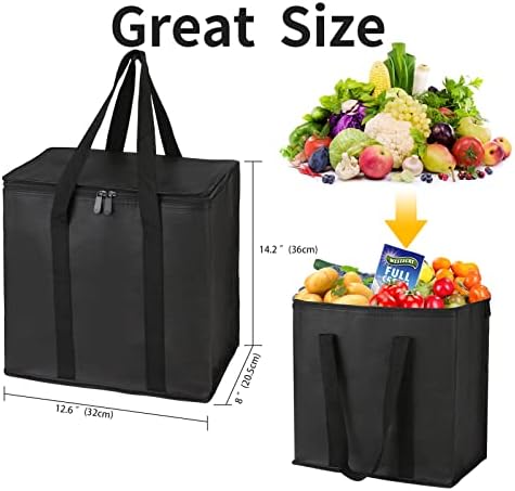 musbus 2Pack Cooler Bag Insulated Grocery Bags Large Freezer Shopping Cooler Tote for Travel Groceries Beach Thermal Food Delivery Bag to Keep Frozen Food Cold and Hot Food - Image 2