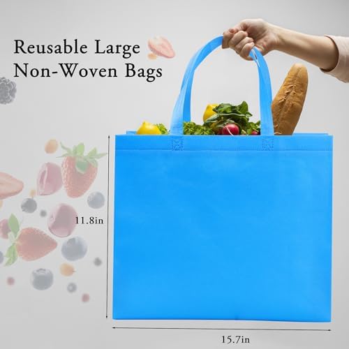 Large Non Woven Tote Bags, 15.7'' Rainbow Reusable Shopping Bags for Groceries - Image 2