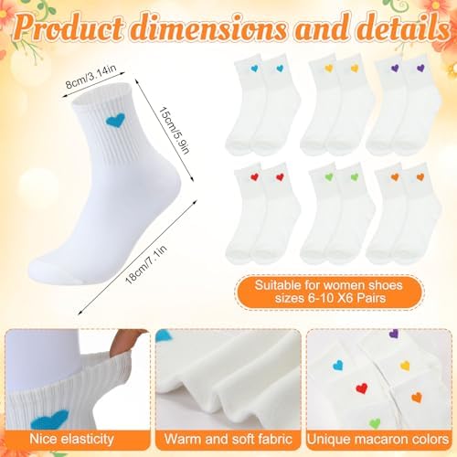 Hushee 12 Pcs Reusable Coffee Cups with Lids Bulk Women's Heart Socks 16 oz Travel Mug Plastic Tumblers for Birthday Holiday Gifts Party Favors - Image 3