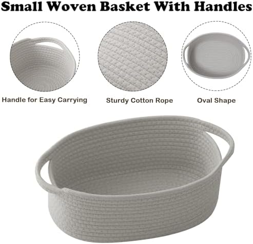 Grey Woven Rope Basket - Baby Gift Basket with Bag & Ribbon - Image 6