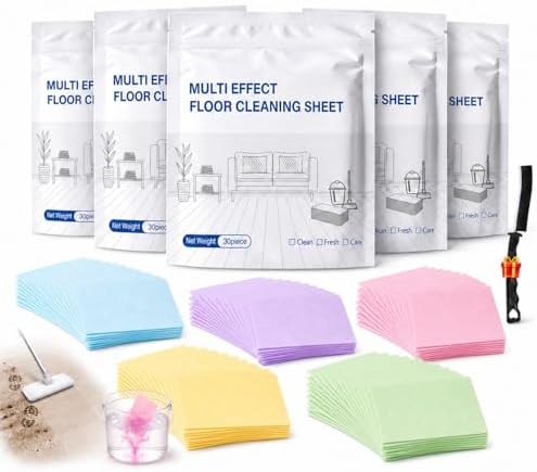 Floor Cleaning Tablets, 150 Sheets 5 Scent Variety Pack, Multi-Surface Cleaner Sheets for Mopping, Floor Cleaner Tablets for Sealed Hardwood Tile Laminate Vinyl with Crevice Brush by Unknown