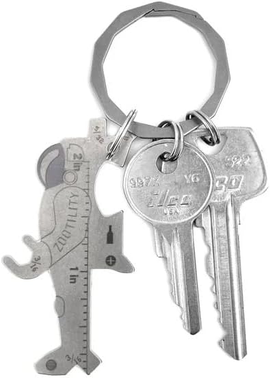 Keychain Multi-Tool | Zootility Tools | Allen Keys, Wrenches, Screwdrivers, Bottle Opener, and MORE. Stainless Steel, MADE IN USA (Orbit 8-in-1)