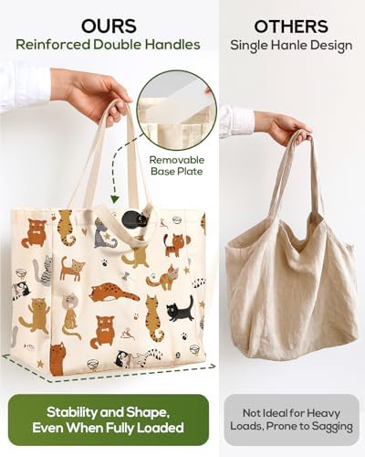 Miss Adola Cute Extra Large Canvas Grocery Tote Bag - Image 4