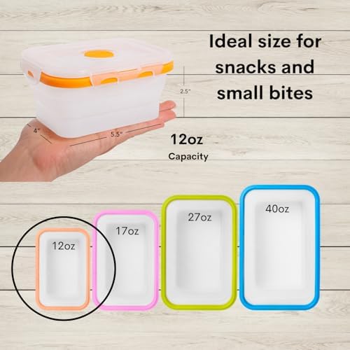 ECOBERI Collapsible Food Storage Containers with Lids, 8 Piece, 12 oz - Image 2