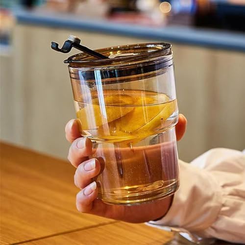 13oz Glass Iced Coffee Cups with Straw and Lid, Thick-Wall Glass Tumbler, Reusable Coffee Cup for Iced Coffee, Matcha, Cold Brew, Latte and Cold Drinks, Fits Car Cup Holders - Image 5