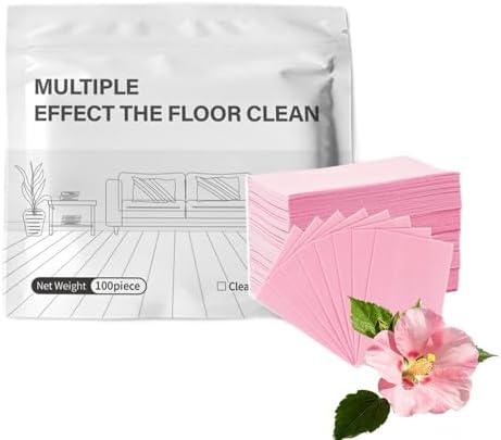 Floor Cleaning Tablets, 100 PCS Concentrated Dissolvable Multi-Effect Floor Cleaner Sheets, Portable Mopping Solution for Tile, Hardwood, Laminate & Marble Multi-Surface Cleaning (Pink) by Unknown