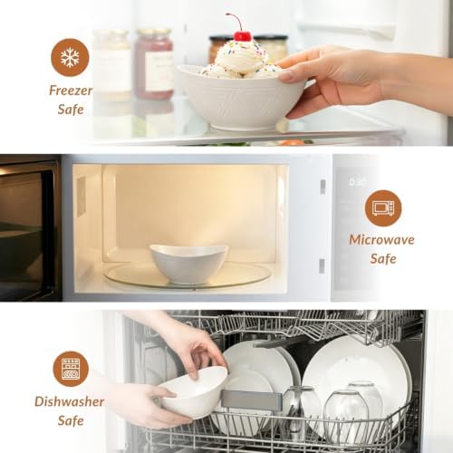 Homienly Small Bowls Set Wheat Straw Bowls 10 oz Small Serving Bowls for Ice Cream, Dessert, Snack, Appetizer, Candy, Unbreakable Microwave and DIshwasher Mini Bowls for Party, Picnic (6 PCS White) - Image 4