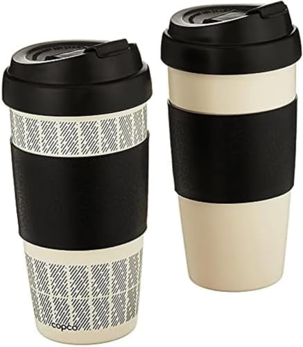 Copco 5237160 Reusable, Insulated Double Wall Travel Mugs 16-ounce White/Black, 2 Count (Pack of 6) by Copco