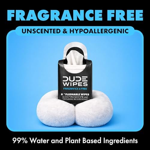 DUDE Wipes Unscented Pocket Packs, Adult Flushable Travel Wipes, 48 Count - Image 3