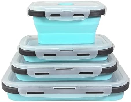 Guyuyii 4 Pack Space-Saving Collapsible Food Storage Containers with Lids by Guyuyii