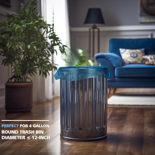 Small Trash Bags 4-6 Gallon AYOTEE Unscented Compostable Bags 100 Pcs Blue - Image 5