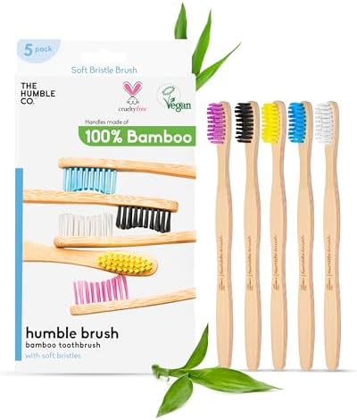 The Humble Co. Bamboo Toothbrushes, BPA Free, Soft Bristles (5 Pack) by TheHumbleCo