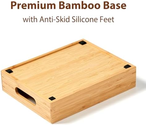 Umilife Bamboo Food Container Lid Organizer for Kitchen Cabinet and Drawer - Image 6