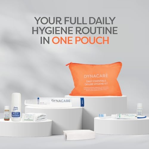 Dynarex DynaCare Daily Hygiene Kit - Travel Essentials Toiletry Bag - Includes TSA Approved Shampoo, Toothbrush Set, Body Lotion and More - Orange, 1 Kit (9-Pieces) - Image 5