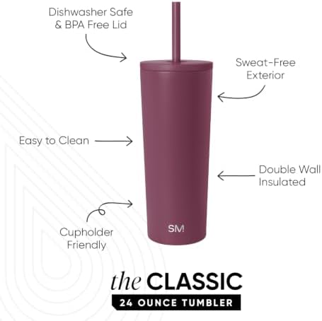 Simple Modern Iced Coffee Tumbler, Insulated | 24oz | Purple - Image 2