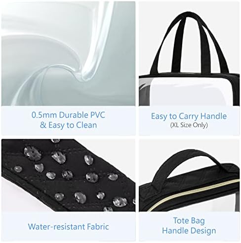 PACKISM Clear Makeup Bag Travel - TSA Approved Toiletry Bag, 3 Pack Black - Image 4