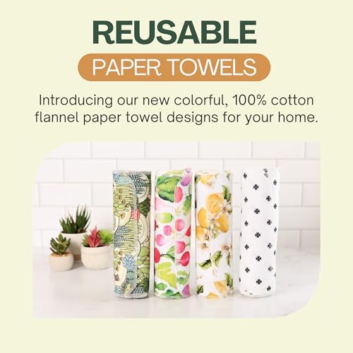Reusable Paper Towels (12"x10”) - Soft Absorbent 100% Washable Paper Towels - Reusable Paper Towels Washable w/Cardboard Roll - Reusable Napkins (Chickens, 12x10inch) - Image 5