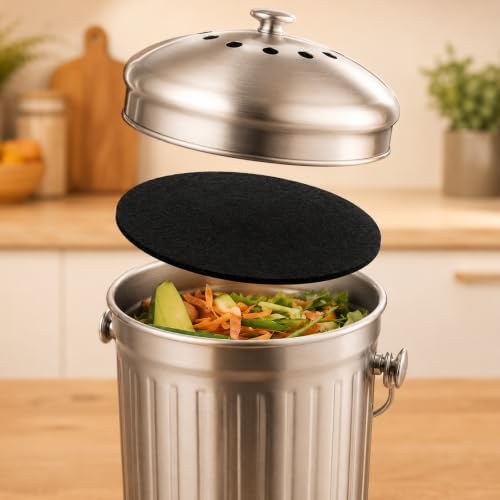 Jeffdad 6 Pack Charcoal Filters for Compost Bucket 7.25 Inch Universal - Image 6