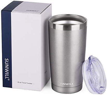 SUNWILL Travel Coffee Tumbler 20 oz, Insulated Mug with Lid, Stainless Steel Cup for Hot and Cold Drinks, Cool Grey - Image 5