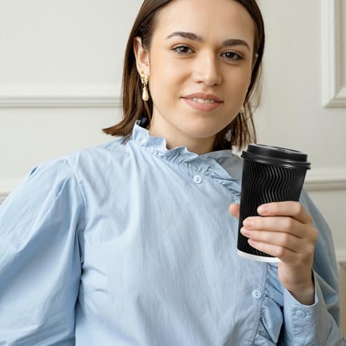 Lamosi 500 Pack 16 oz Coffee Cups with Lids, Disposable To Go Paper Cups - Image 6