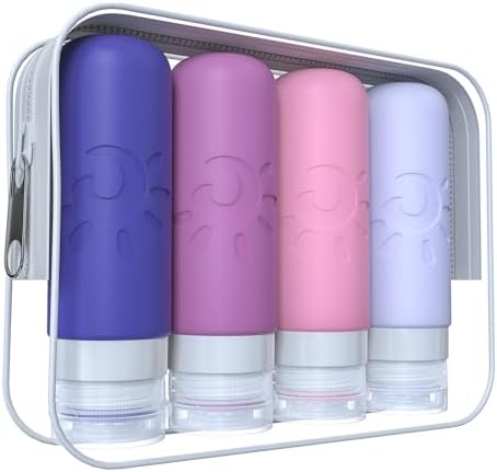 Zafit Travel Bottles for Toiletries, TSA Approved Travel Containers 3oz Leak Proof Travel Tubs Refillable Liquid Travel Accessories for Shampoo Conditioner Lotion Body Wash(Multicolored I) by ZAFIT