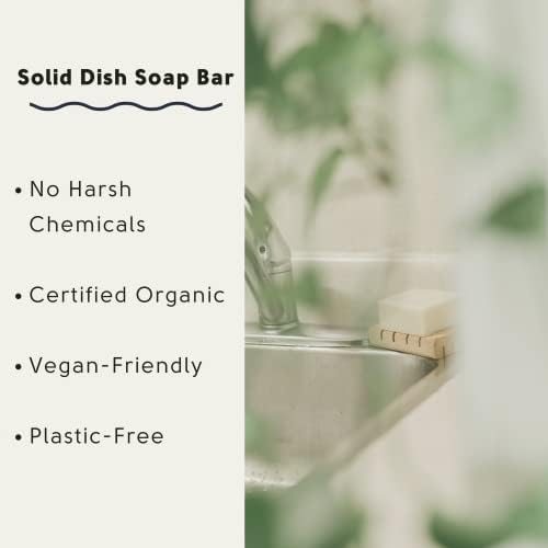 Dish Washing Bundle Kit | Eco-Friendly Solid Dish Soap, Cedar Soap Tray, Bamboo Pot Brush | Organic & Vegan Ingredients, Non-Tox Dish Soap | 3pc. Set - Image 5