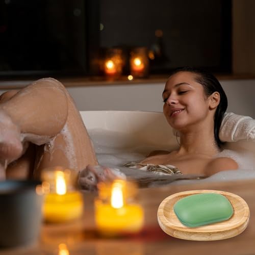 12 Pcs Bamboo Soap Dish Bulk, Self-Draining Non-Slip Bamboo Soap Trays Bulk, Wooden Soaps Holder Tray, Shampoo Bar Holder for Bathroom, Kitchen (3 Sizes) - Image 5