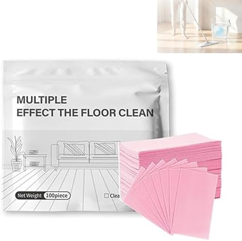 100 Piece Floor Cleaning Tablets Multi-Surface Cleaner, Multi-Surface Floor Cleaner Tablet, Multi-effect Concentrated Cleaner Tablets for Mopping for Hardwood Laminate Floors Wall Tiles Glass (Pink) by Unknown